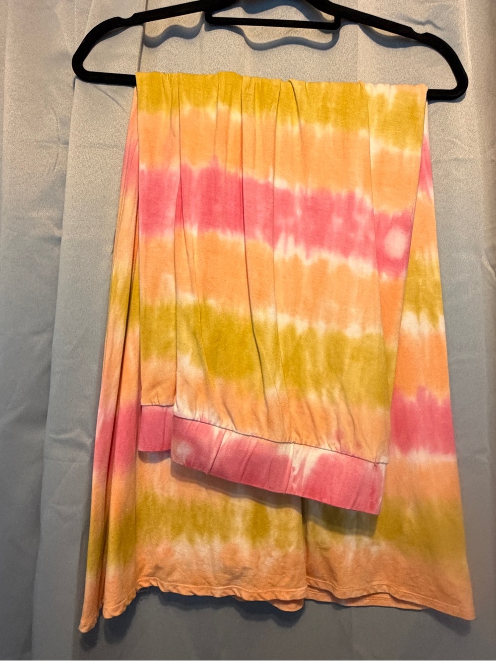 Tie-Dye Pink Peach Yellow Maxi Skirt